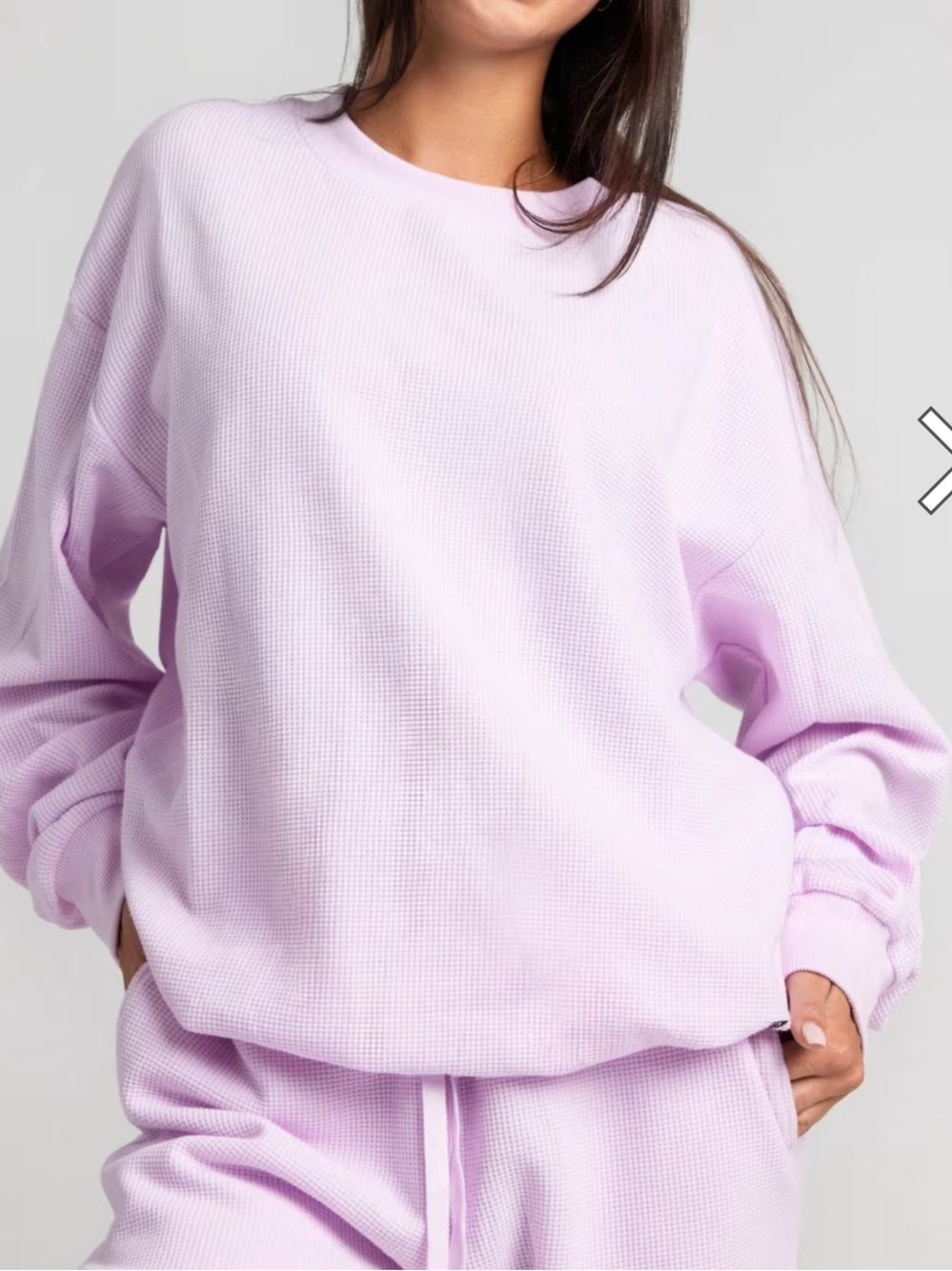 Comfrt waffle knit lounge set in limited edition Opal color. - Picture 3 of 15